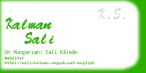 kalman sali business card